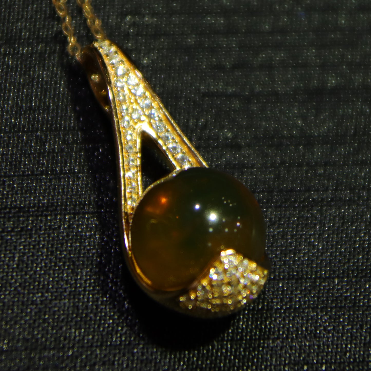 Romantic Gift for Girlfriend: Natural Blue Amber Pendant Necklace 11mm | 925 Sterling Silver Jewelry for Women