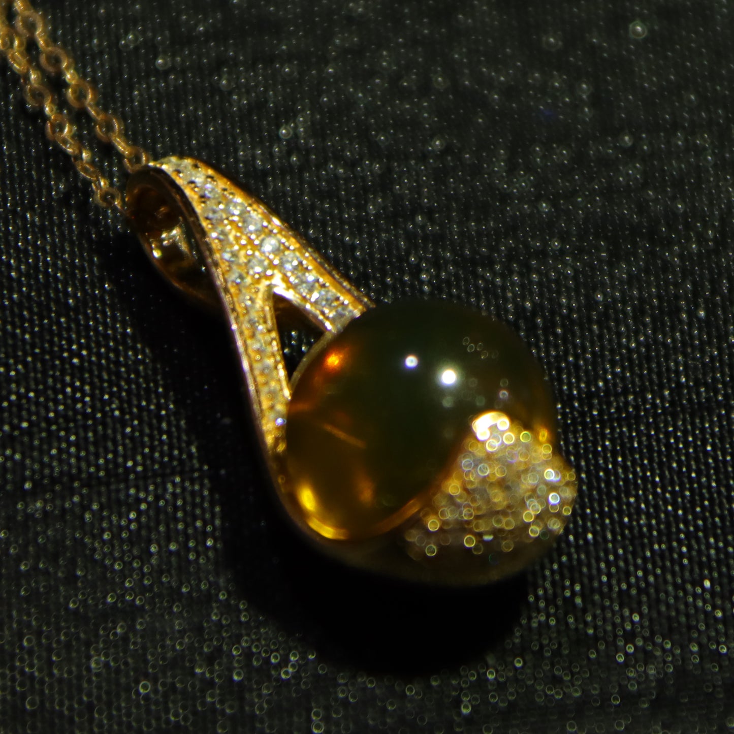 Romantic Gift for Girlfriend: Natural Blue Amber Pendant Necklace 11mm | 925 Sterling Silver Jewelry for Women