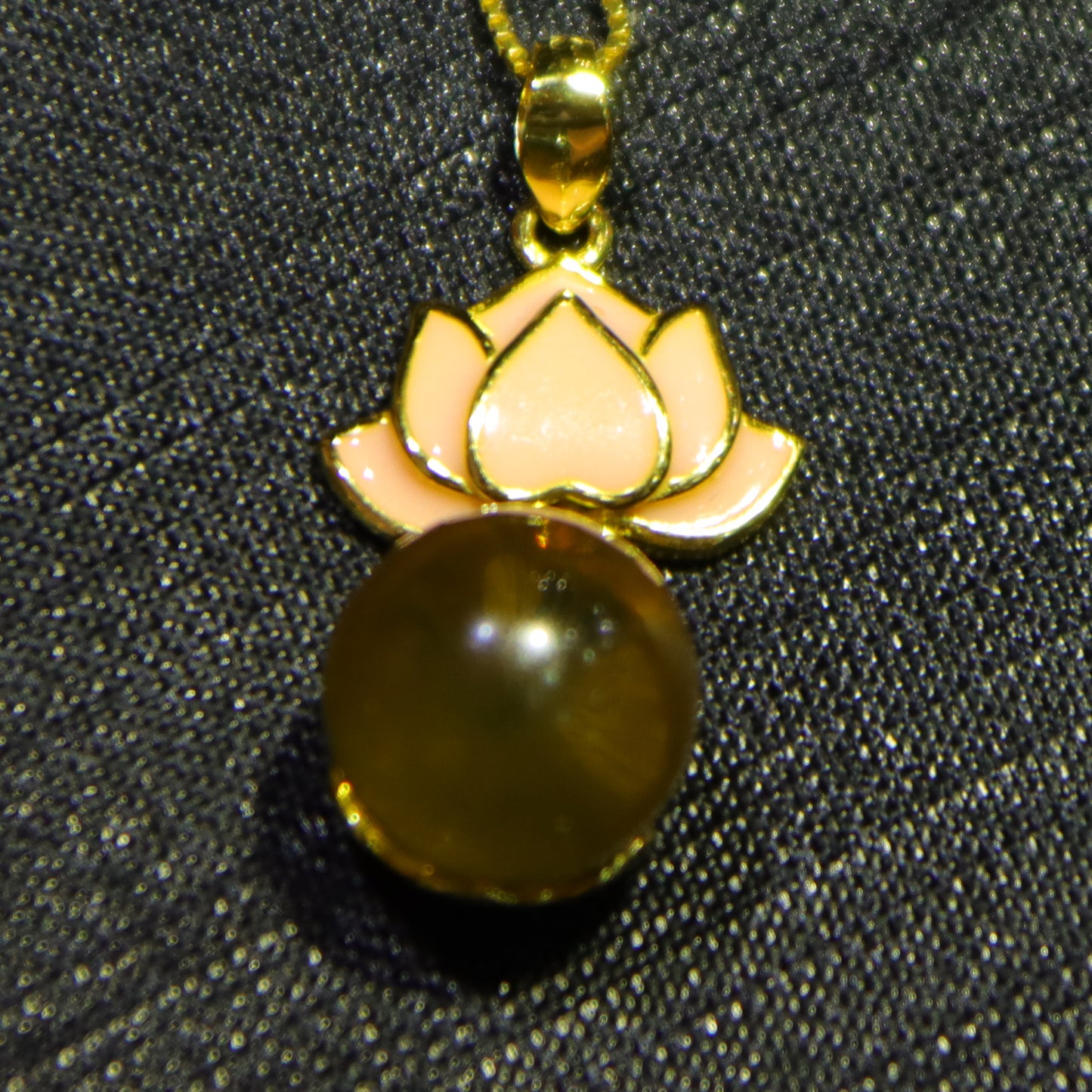 Natural Blue Amber Pendant Necklace | 925 Sterling Silver Lotus Design, 10mm Genuine Gemstone Jewelry