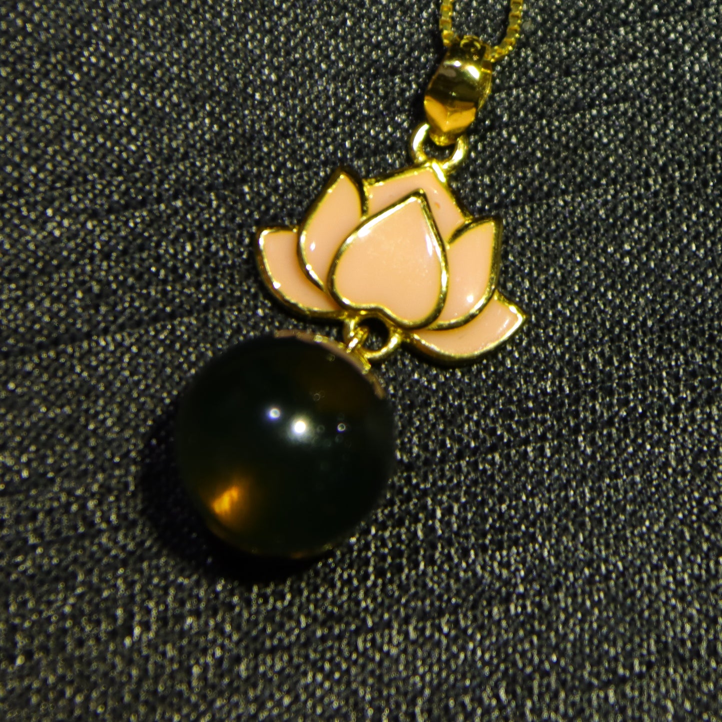 Natural Blue Amber Pendant Necklace | 925 Sterling Silver Lotus Design, 10mm Genuine Gemstone Jewelry