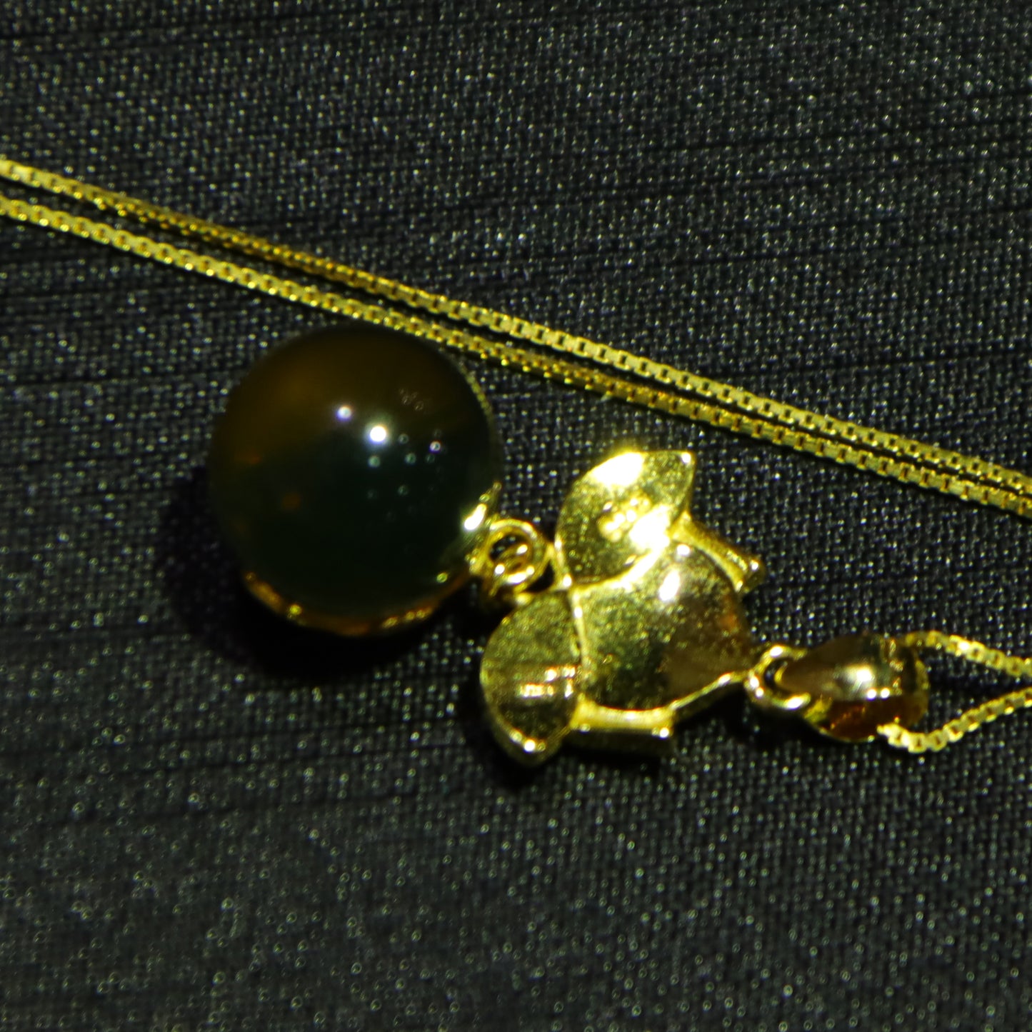 Natural Blue Amber Pendant Necklace | 925 Sterling Silver Lotus Design, 10mm Genuine Gemstone Jewelry