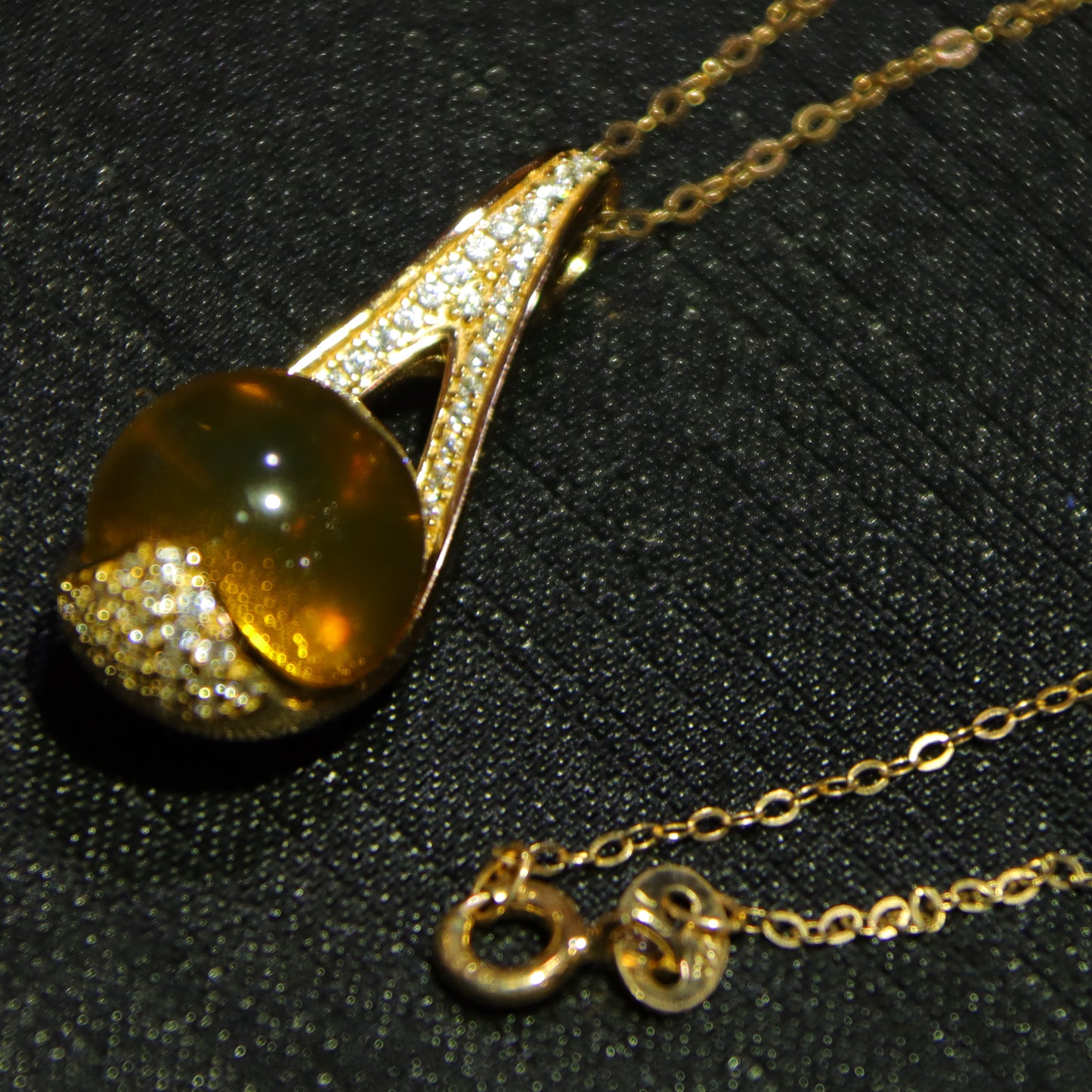 Romantic Gift for Girlfriend: Natural Blue Amber Pendant Necklace 11mm | 925 Sterling Silver Jewelry for Women